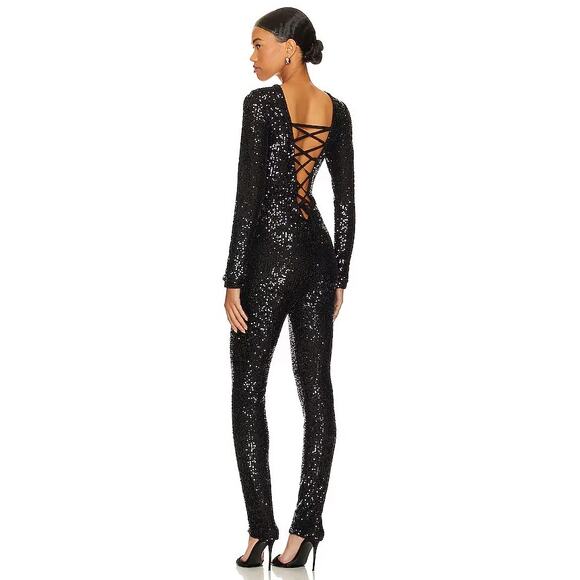 Show Me Your MuMu Pants - Show Me Your Mumu Kitty Catsuit in Midnight Glitz Black Size Small
